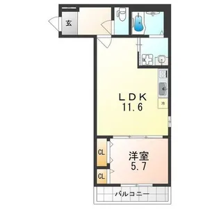 フジパレス幸大【1階】の間取り