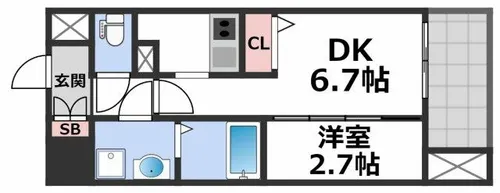 ワールドアイ大阪城EASTアドバンス【14階】の間取り