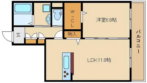 HAMILTON COURT【1階】の間取り