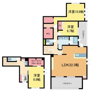 メゾン御影郡家之杜【3号室】の間取り