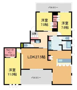 メゾン御影郡家之杜【8号室】の間取り