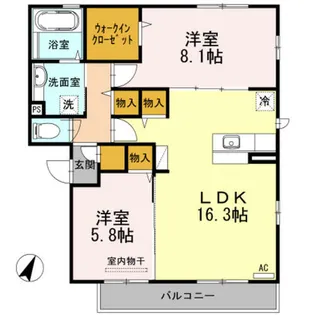 大阪府堺市中区福田【アパート】の間取り