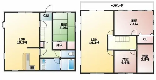 愛知県一宮市奥町字三出【一戸建】の間取り