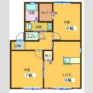グランドソレーユC【2階】の間取り