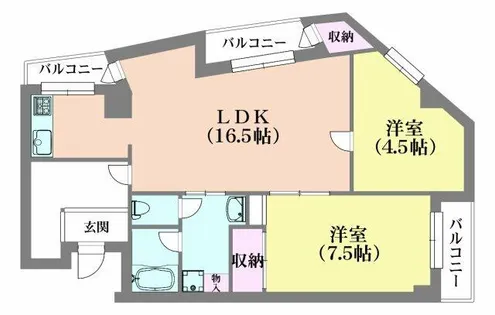 神戸タケサンハイツ【2階】の間取り