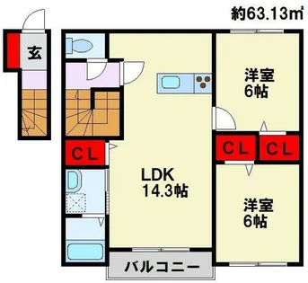 Belle Lead Misumi【203号室】の間取り