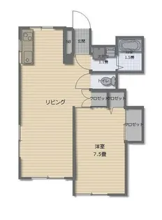 河内メゾン【102号室】の間取り