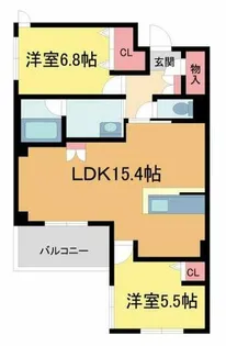 グランメゾン本山【203号室】の間取り