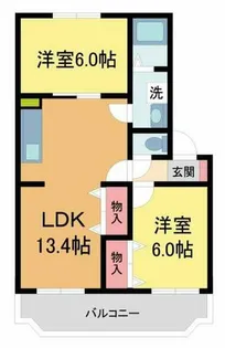 ヴィラ芦屋A棟【105号室】の間取り