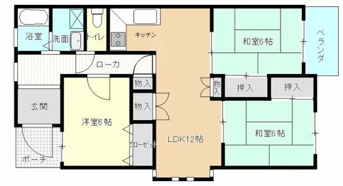 ユニハイツ明石【A12号室】の間取り