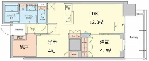 RJR堺筋本町タワー【3階】の間取り