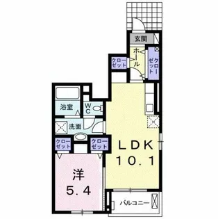 グリシーヌ シャトー【1階】の間取り