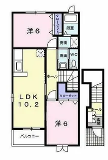 フラットワンB【2階】の間取り
