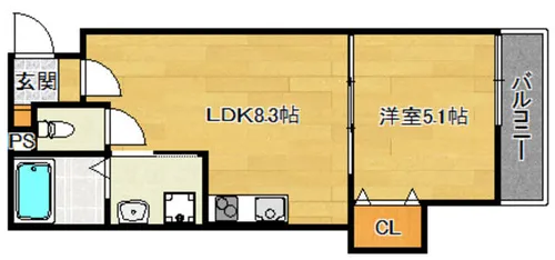 クレアール高槻古曽部【3階】の間取り