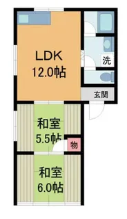 マンションアラスカ【1階】の間取り