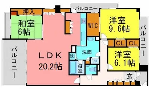 名次町ロジュマン【103号室】の間取り