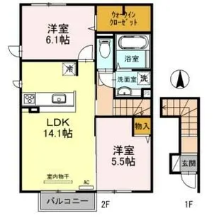 パークフロントM【2階】の間取り