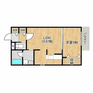 クアドラート泉佐野Ⅱ番館【1階】の間取り