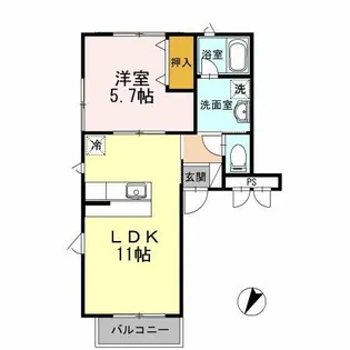 アールエムハイツ篠崎 Ⅰ【1階】の間取り