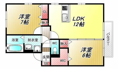 リビングタウン加美北 E棟【2階】の間取り