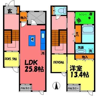 兵庫県西宮市甲陽園西山町【テラスハウス】の間取り