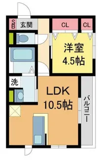 アクシス西宮北口【101号室】の間取り