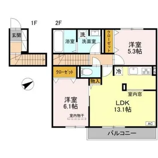 兵庫県明石市大久保町西島【アパート】の間取り