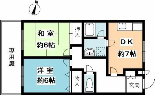 堂中ハイツ【1階】の間取り