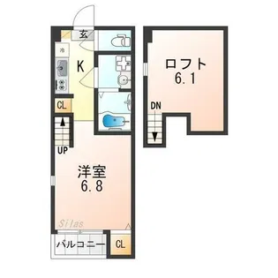 フォワード観月橋【1階】の間取り