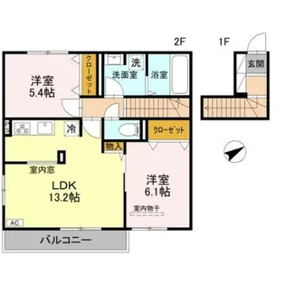兵庫県明石市大久保町西島【アパート】の間取り