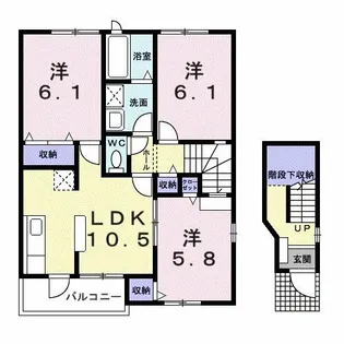 リビングフォレストK【202号室】の間取り