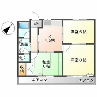 サンパレス尾崎【2階】の間取り