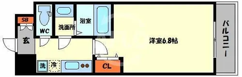 フォーリアライズ弁天町クロス【5階】の間取り