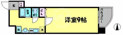 ラナップスクエア阿波座【4階】の間取り