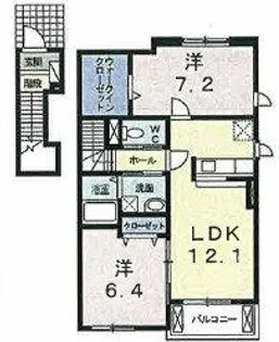 アライブK【202号室】の間取り