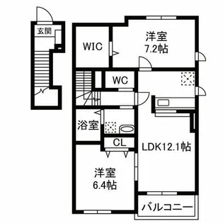 アライブK【201号室】の間取り