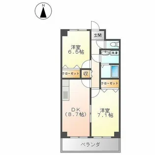 グリーンメゾン加藤【2A号室】の間取り
