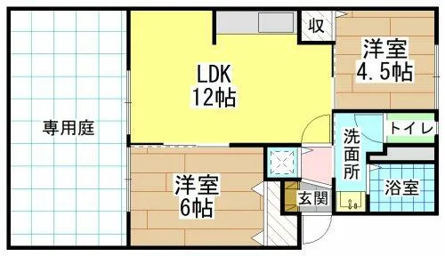 プレジール上吉田A棟【1階】の間取り