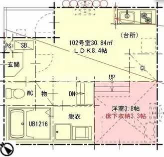 プランドール鳴海【1階】の間取り