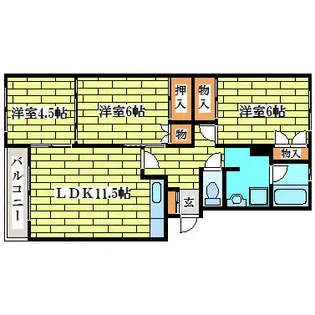 三高コーポ【102号室】の間取り