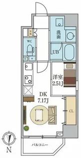 シーズンフラッツ新町【6階】の間取り