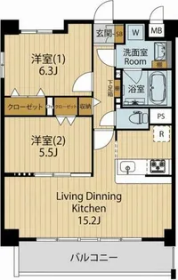 ネオコート上土室【301号室】の間取り