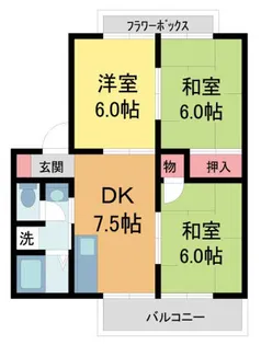 池尻ハイツB棟【2階】の間取り