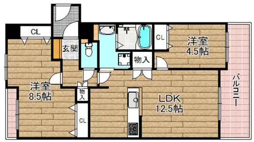 セレブ高槻北園町【2階】の間取り