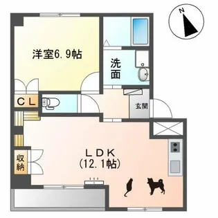 桜花館 五条【2階】の間取り