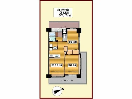 プレステージ・デル・さくらⅡ【8階】の間取り
