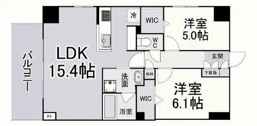 レニター小倉サンライズビュー【8階】の間取り