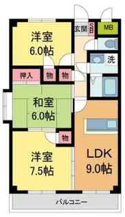 シャルマンコーポ荒牧【4階】の間取り