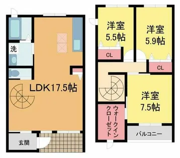 ヴィラ・ペティロッソ芦屋【C号室】の間取り