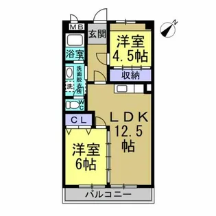サンシティ東海ビル【202号室】の間取り